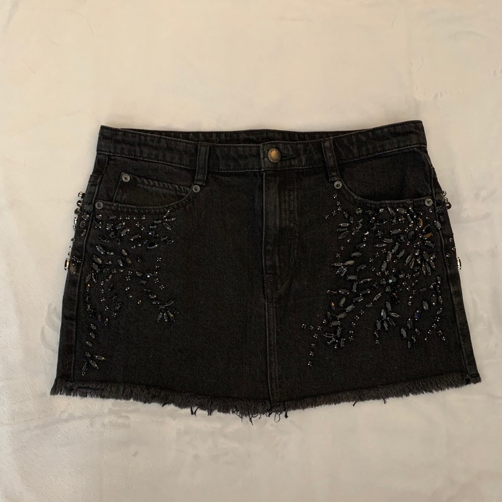 Free People Studded Black Skirt